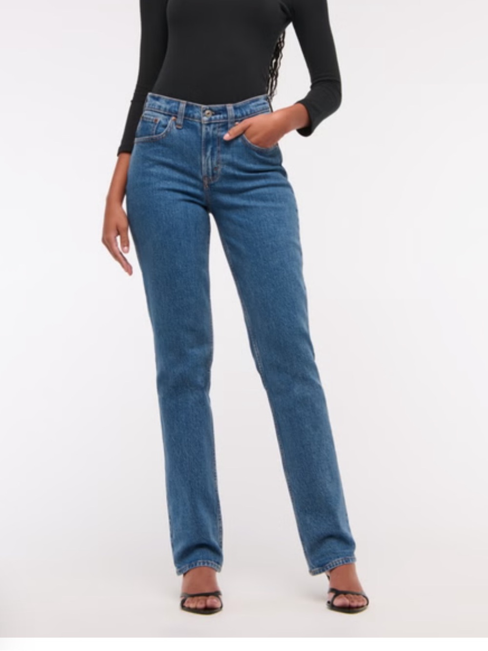 Abercrombie & Fitch the 90’s straight mid rise Denim Jeans 26 short curve love